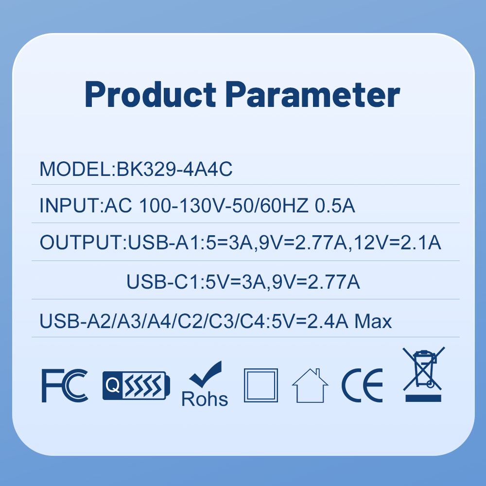 Ładowarka podróżna QC3.0 o mocy 150 W i 8 portów do szybkiego ładowania iPhone 14 Samsung Xiaomi EU US KR Wtyczka Adapter ścienny do telefonu komórkowego