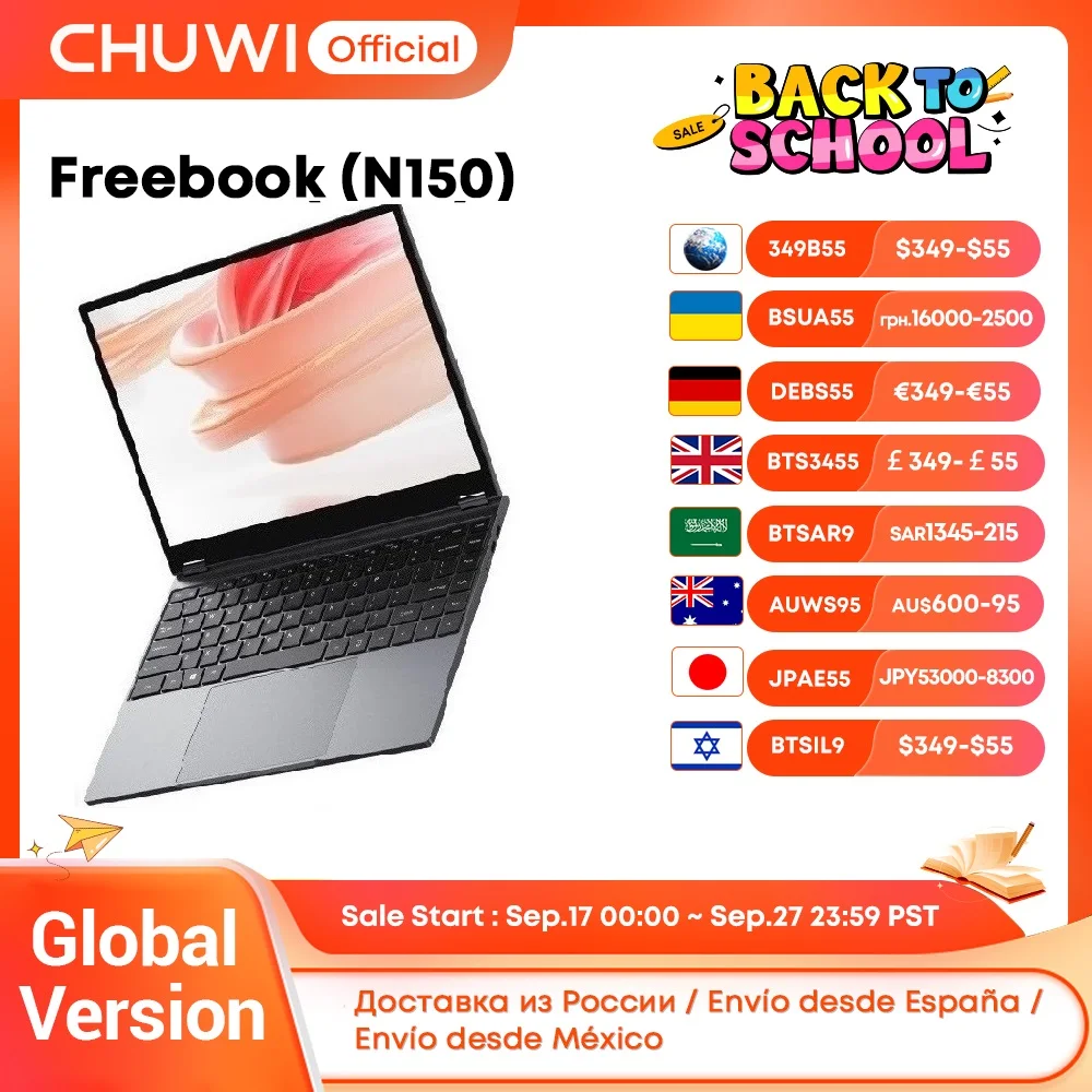 CHUWI FreeBook 2 w 1 Laptop Tablet 13,5" FHD Ekran Dotykowy Intel N150 / N100 12GB / 16GB LPDDR5 512G SSD WIFI 6 2256*1504