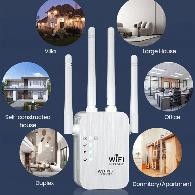 Amplificador de señal repetidor WiFi de 300/1200Mbps extensor WIFI DualBand 2,4G 5G amplificador de señal WI-FI amplificador de comunicación celular