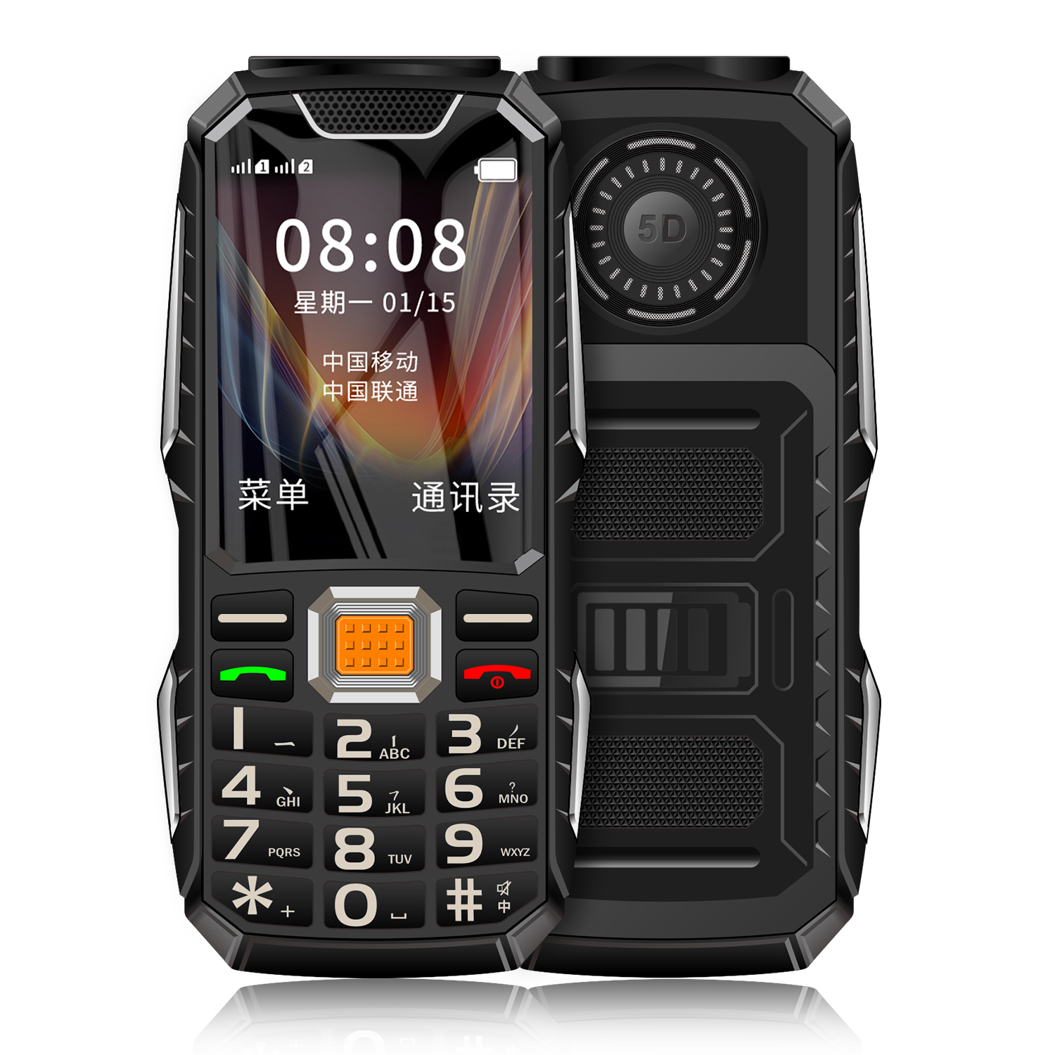 Teléfono Móvil resistente al aire libre, botón a prueba de golpes, duradero, dos linternas, ancianos, barato, gran capacidad, pantalla grande, precio bajo