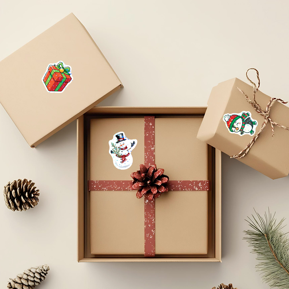 500pcs Laser Cartoon Christmas Stickers Christmas Gift Wrapping Label Sticker Reward Stickers Scrapbook Stationery,1"