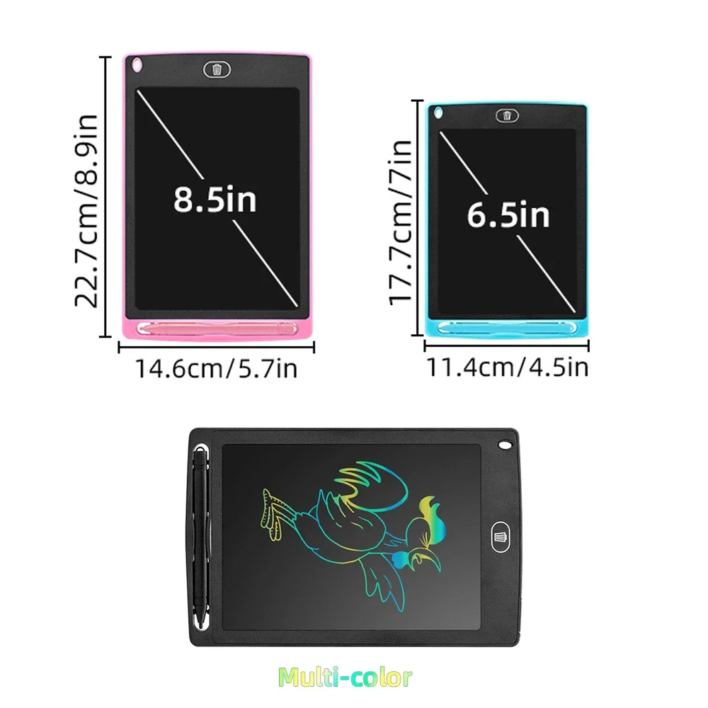 LCD 어린이 낙서 드로잉 보드 장난감, 필기 칠판, 매직 드로잉 보드, 장난감 선물, 6.5 인치, 8.5 인치