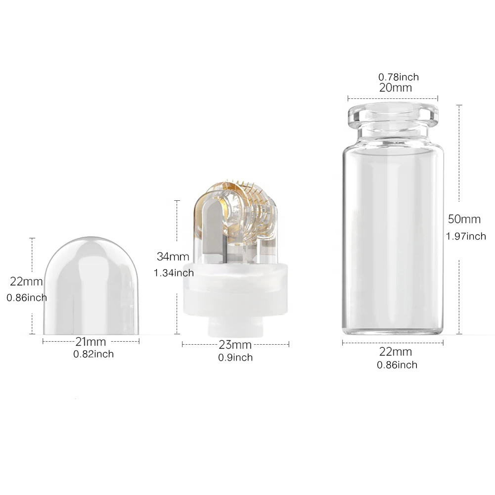 1PCS 64Pins Titanium Micro Naald Roller Huidverzorging Apparaat Thuisgebruik Lip Gezicht Brow Haar Hoofdhuid Serum Applicator