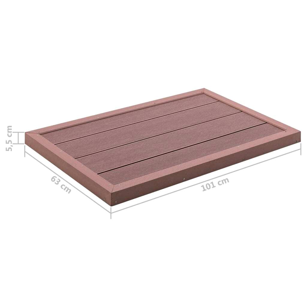 Brown WPC Floor Element for solar Shower - 101x63x55 cm Durable Outdoor Base