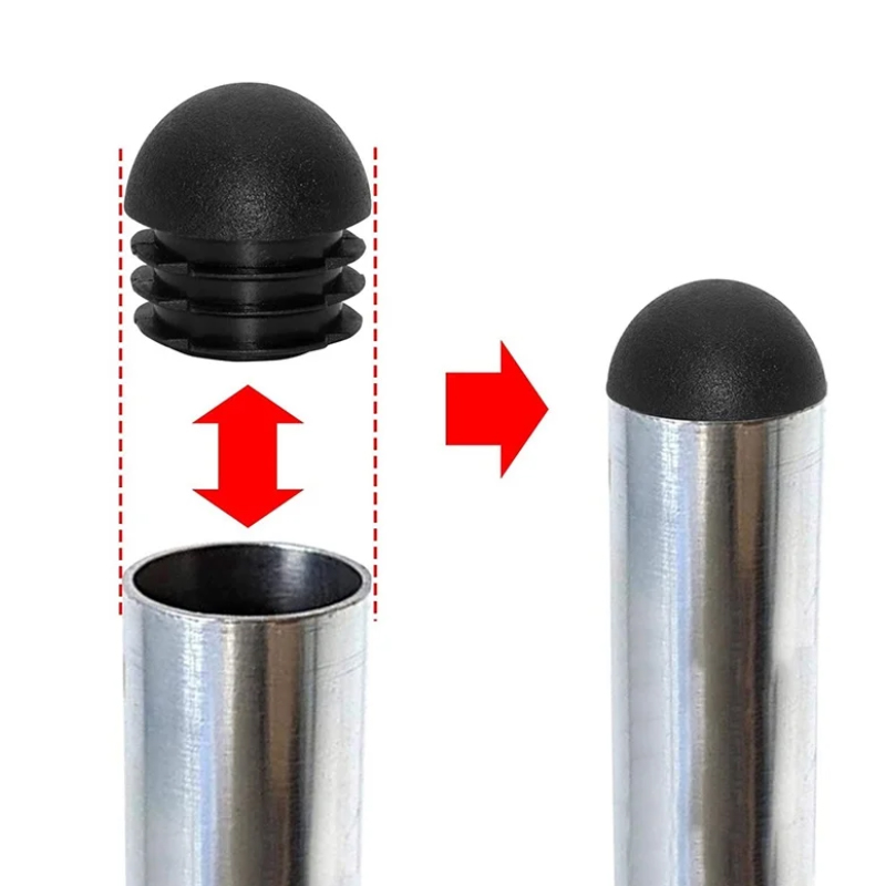 Schwarz/Weiß Kunststoff Runde Rohr Stecker Rohr Rutschfeste Stuhl Bein Fuß Staub Abdeckung Gewölbte End Kappen Boden schutz Pad Durchmesser 13mm-40mm