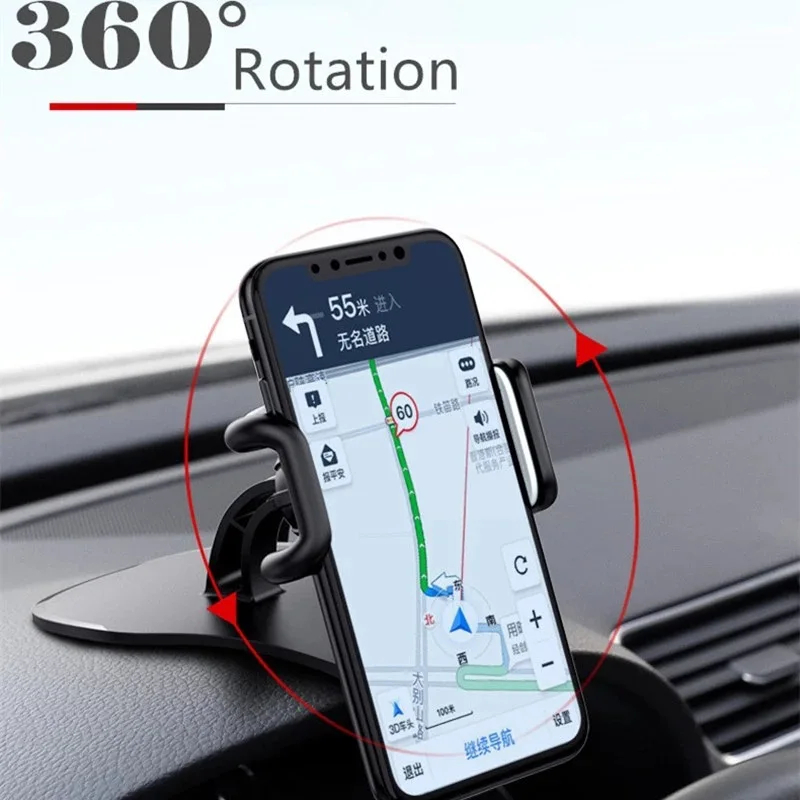 360 Rotatable Car Phone Holder Universal Cell Phone Stands Car Rack Dashboard Support for Auto Grip Mobile Phone Fixed Bracket