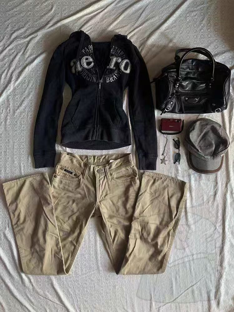 Chaqueta retro americana, sudaderas con capucha negras de diseño vintage para mujer, Sudadera con capucha informal para mujer, tops y2k de otoño, nuevas sudaderas versátiles grunge
