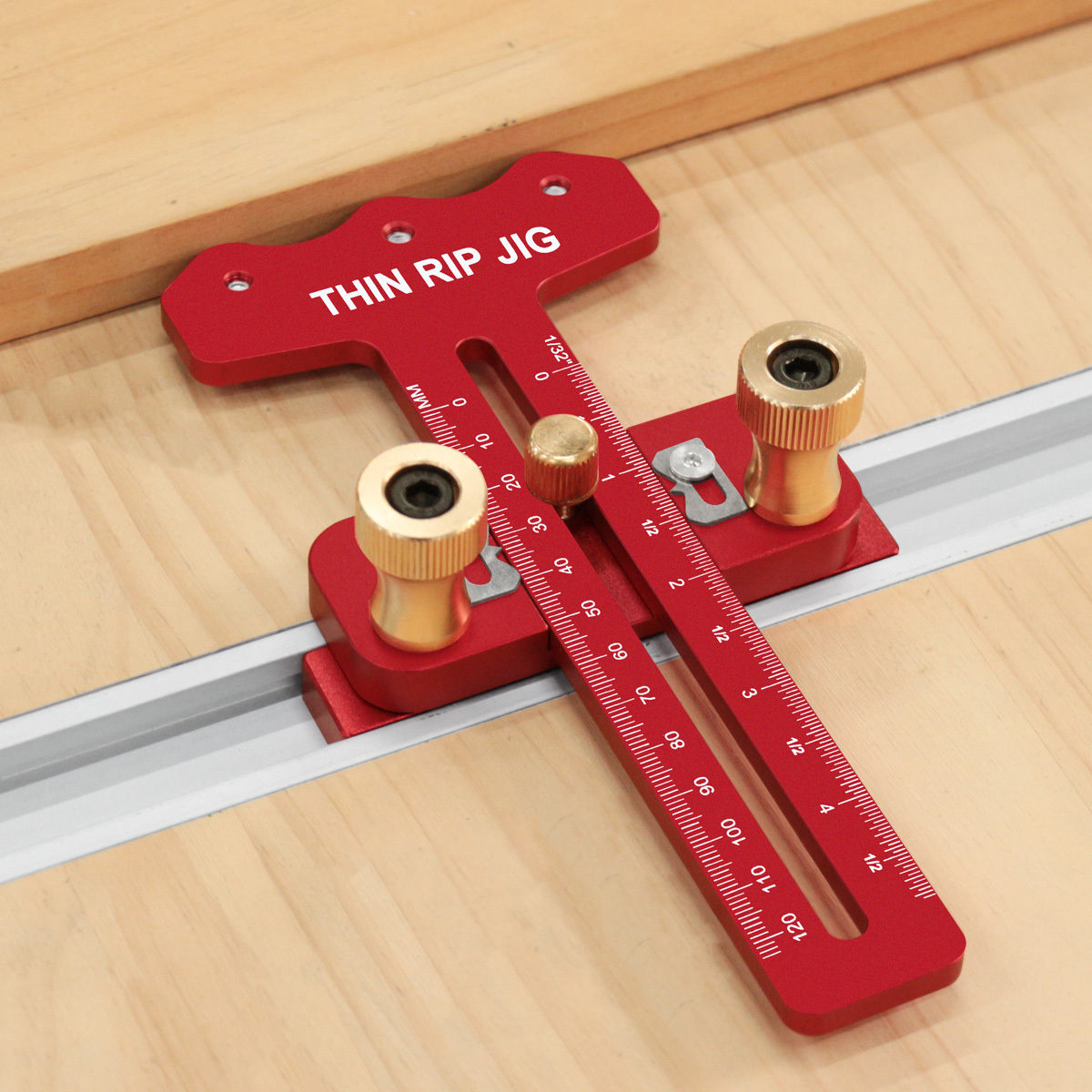 Thin Rip Table Saw Jig - 3 Pulleys Thin Rip Jig, Table Saw Guide Fits For 19# and 30# T Slot and For 3/8in X 3/4in U Slot