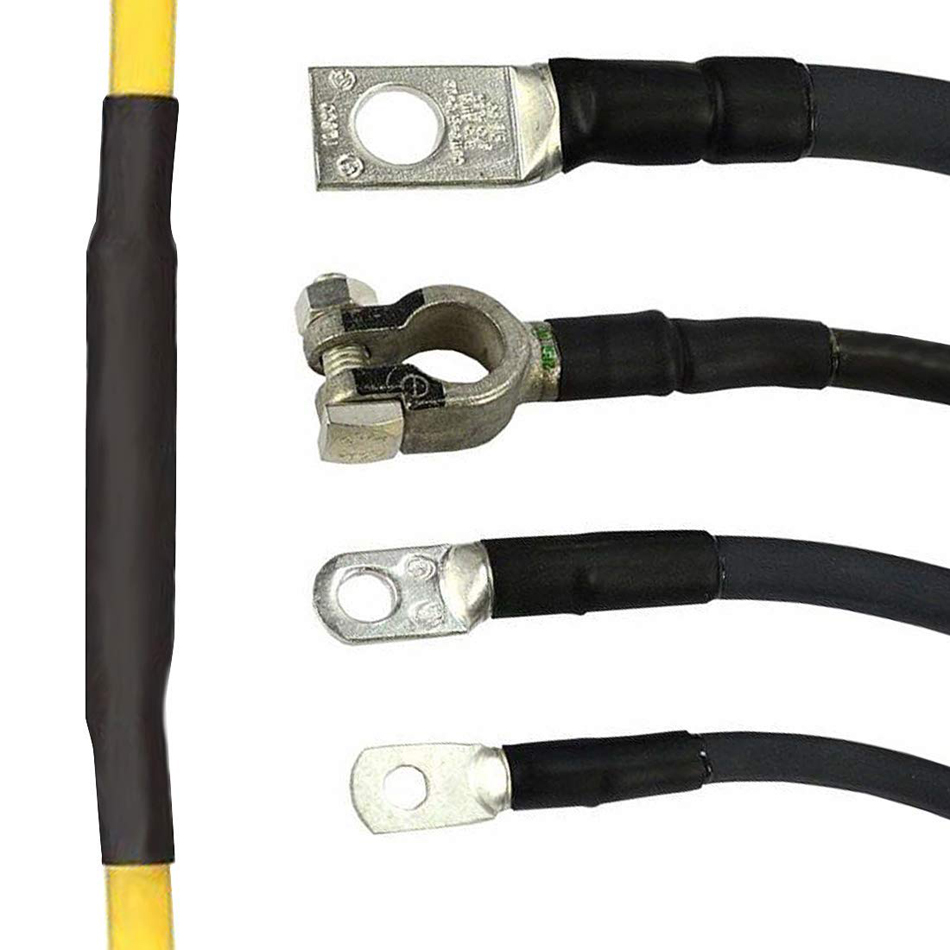 Manchon d'isolation de câble de tube thermorétractable noir, gaine de polyoléfine, gaine rétractable, étanche, électronique, 127 pièces