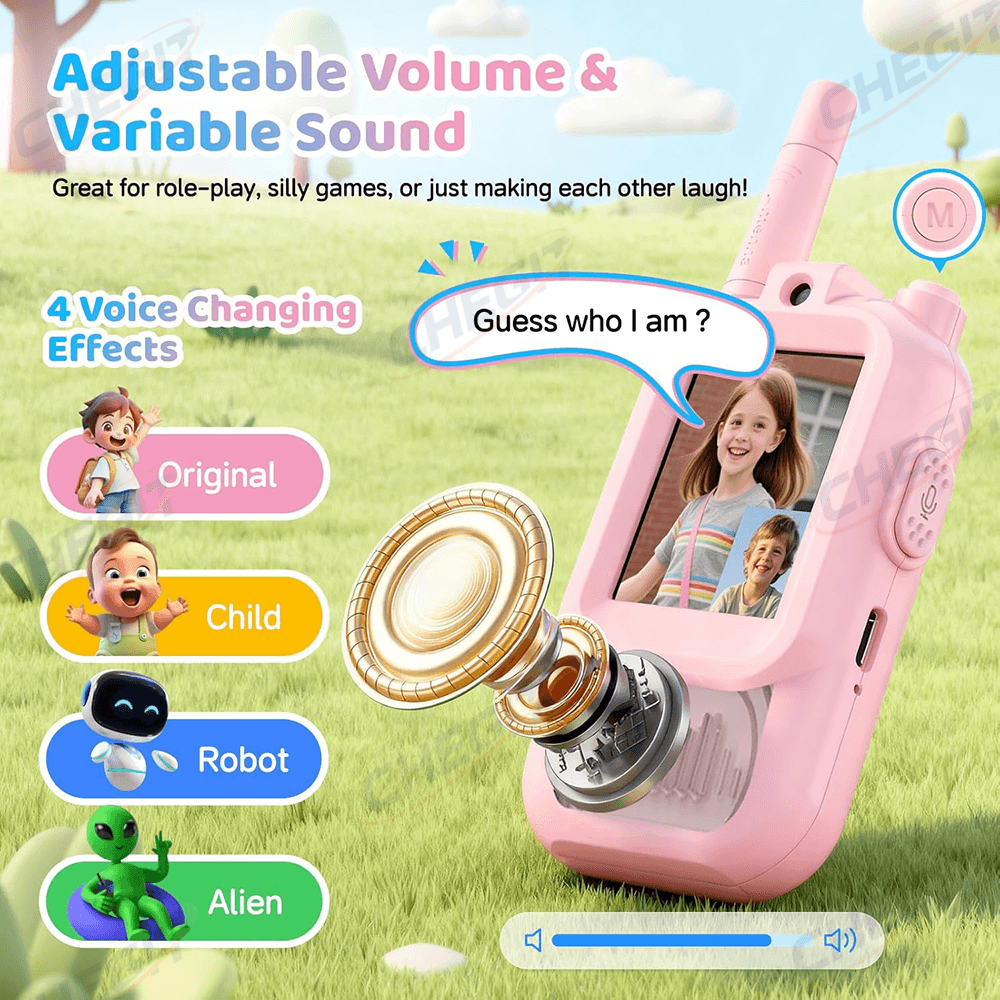 Children's Video Walkie-Talkie 2PCS Rechargeable 2-inch High-definition Screen One-Click Call Cartoon Intercom For Kids Gifts