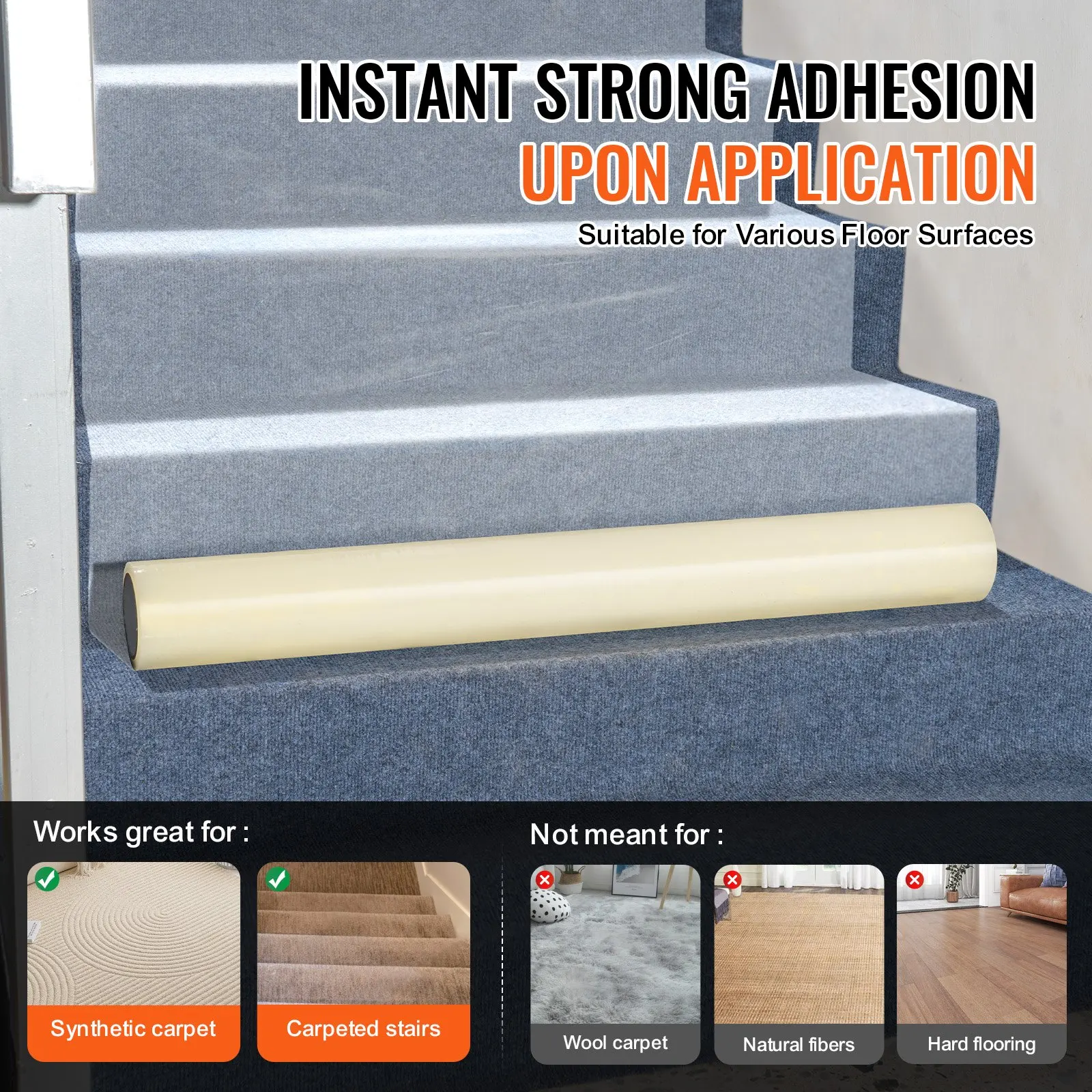 Carpet Protection Film, Floor And Surface Shield With Self Adhesive Backing & Easy Installation, Polyethylene Adhesive Car Mat