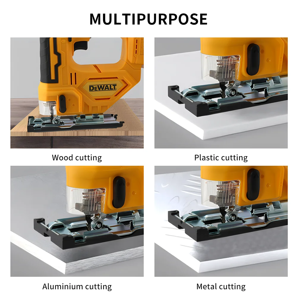 Dewalt Brushless Electric Curve Jig Saw ไม้ตัดโลหะ LED แบบชาร์จไฟได้ 20V แบบพกพาเครื่องมือตัดเครื่อง