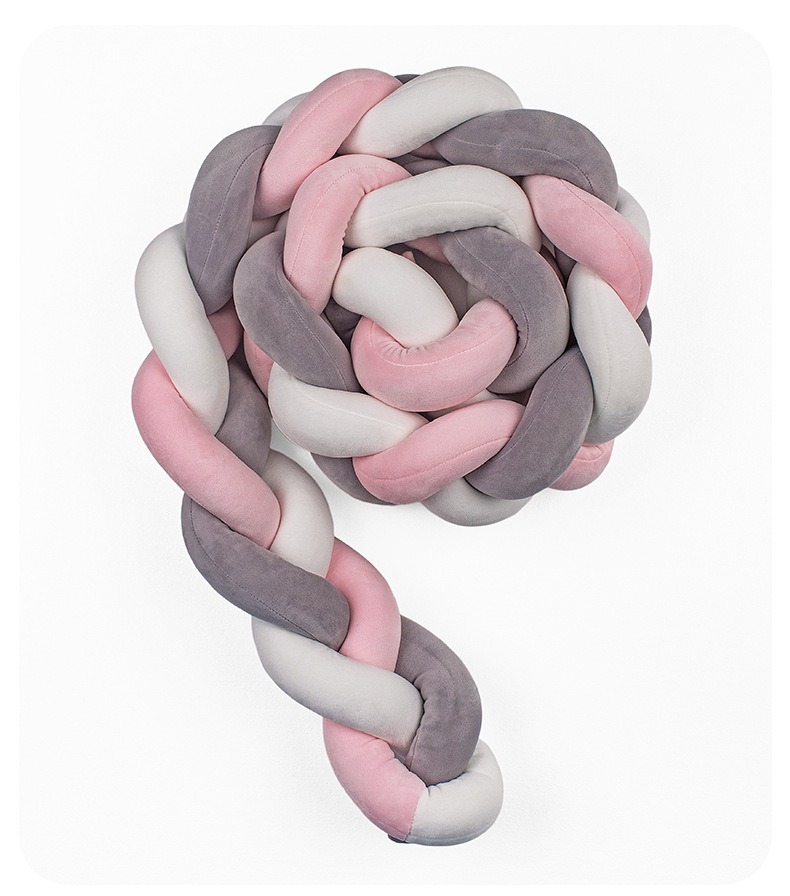 1m/2m/3m/4m bebê pára-choques cama trança nó travesseiro almofada para berço infantil protetor berço decoração do quarto conjunto de cama menino decoração