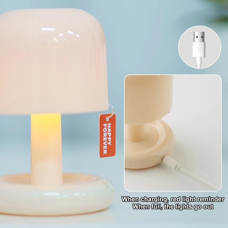 Luz Led nocturna estilo seta creativa, Mini escritorio nórdico, cafetería, decoración para el hogar y la sala de estar, luz de mesa minimalista moderna
