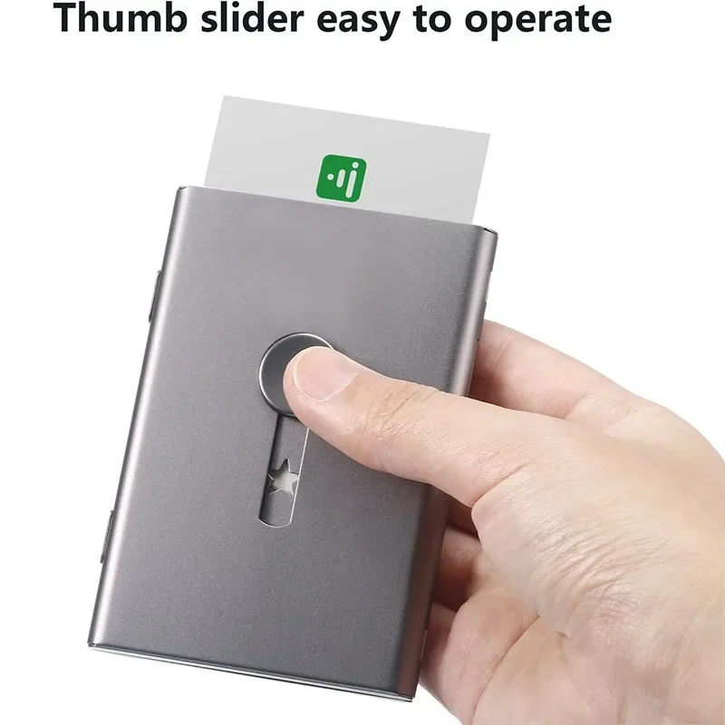 โลหะผู้ถือบัตรธุรกิจ Hand Push Card Case Bank Card สมาชิกแพคเกจ Ultra Thin นามบัตรกล่องบรรจุภัณฑ์ Organizer