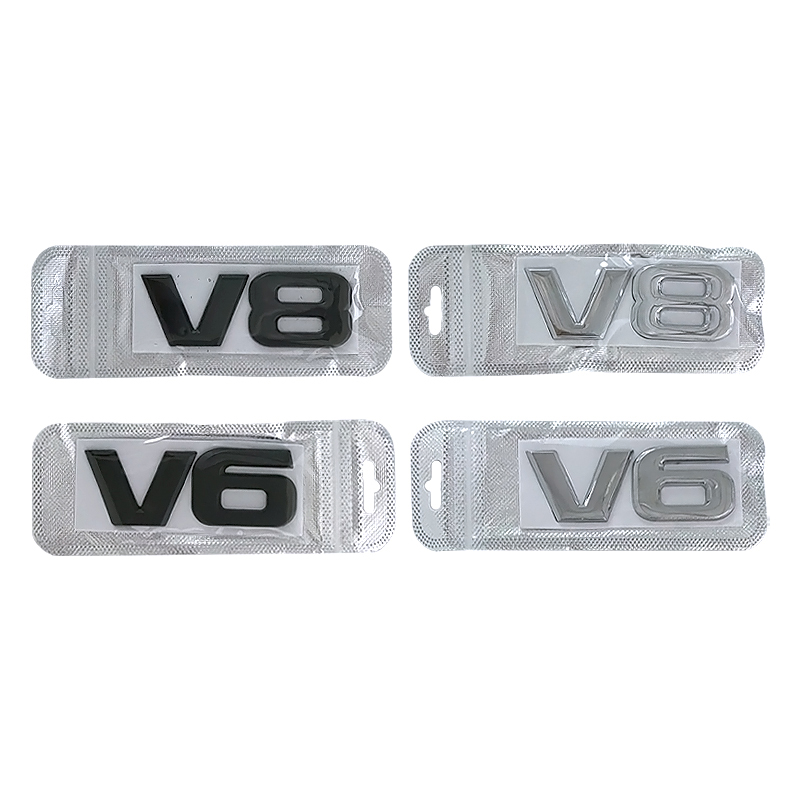 3d Chrom Schwarz Logo V6 V8 Emblem Aufkleber Für Toyota Camry Highlander Land Cruiser Fender Stamm V8 V6 Abzeichen Aufkleber Zubehör