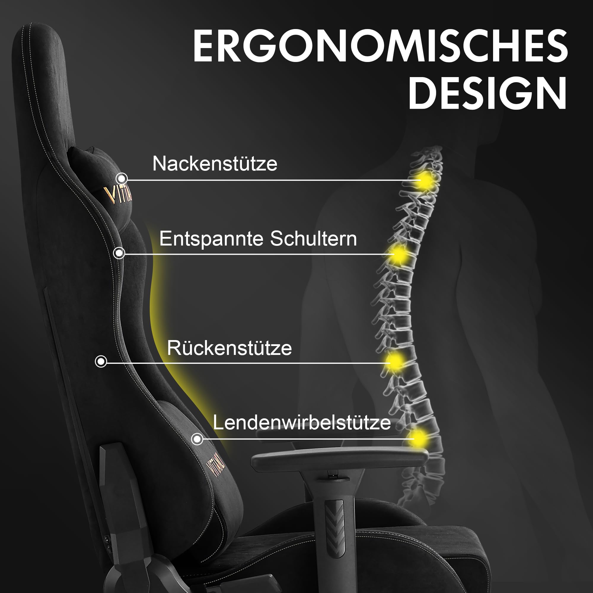 Kitinjoy High Quality Gaming Chair With Footrest Support Height Adjustable For Unisex Comfortable Office Chair Computer Chair