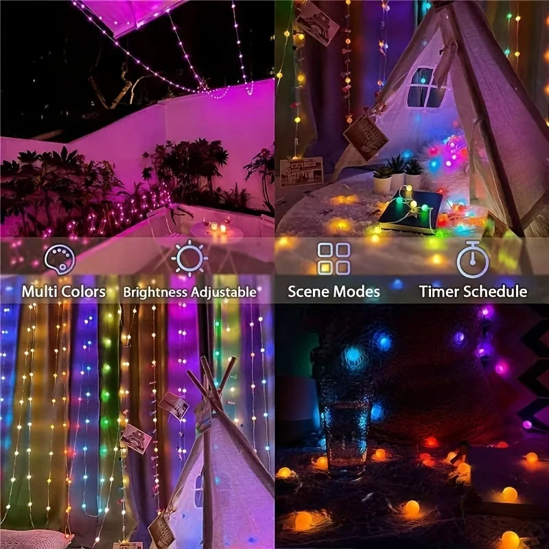 WS2812 Cadena de luces LED USB 5V Smart IC fiesta Navidad guirnaldas de luces decoraciones Bluetooth 5-20m direccionable Dreamcolor