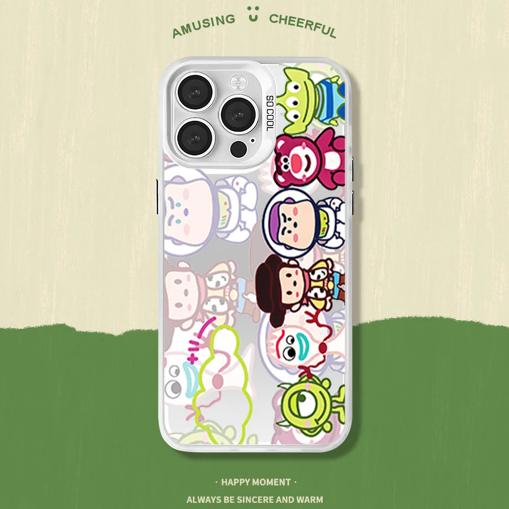 Casing ponsel MINISO, untuk iPhone 12 11 13 14 15 16 Max Pro, casing Laser