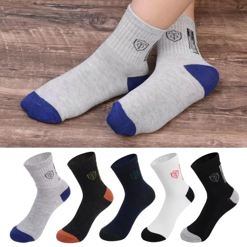 10 -5-3 pares de medias deportivas de algodón transpirables para hombre, calcetines de fibra de bambú para otoño e invierno, desodorante con absorción de sudor para negocios