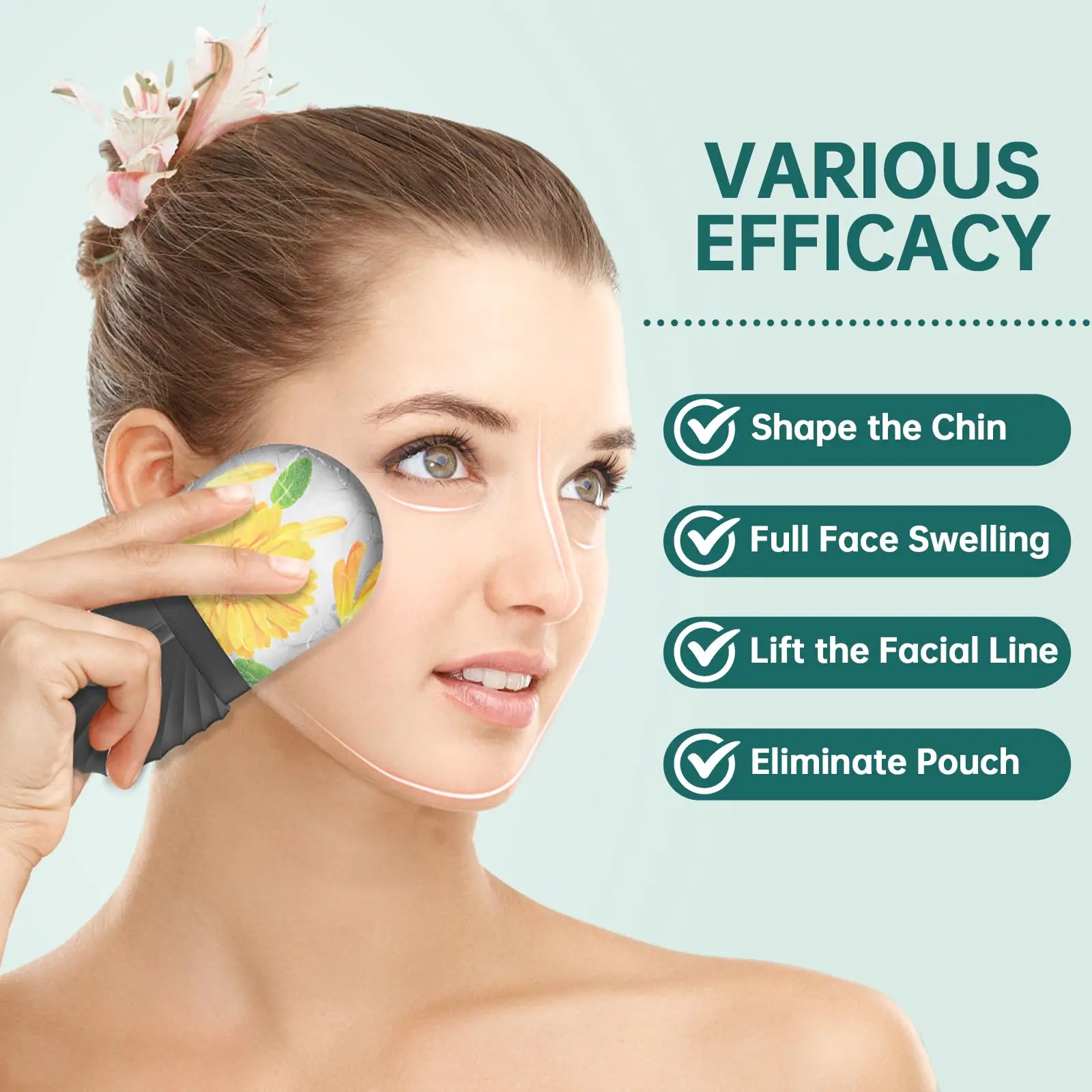 1/2/3 個アイスフェイスローラーフェイシャルスキンケアアイスローラーセット、フェイシャルローラー GuaSha FaceTool セット、フェイスマッサージローラーリフティング輪郭