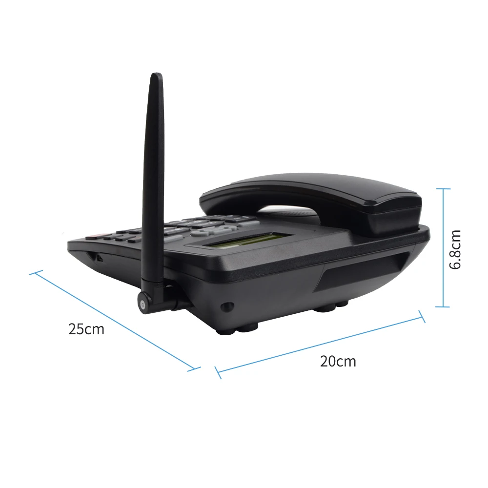 Cordless Phone Desktop Telephone Support GSM 850/900/1800/1900MHZ Dual SIM Card 2G Fixed Wireless Phone with Antenna Radio Alarm