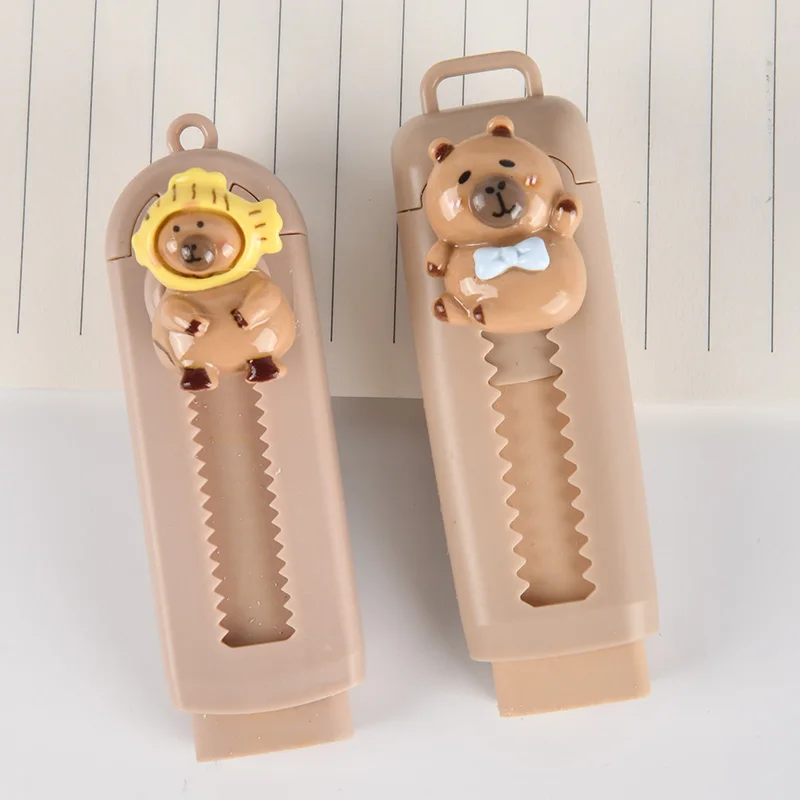 Kawaii Capybara Retractable ยางยางลบสีสุ่มน่ารักเกาหลีเครื่องเขียนอุปกรณ์สํานักงานโรงเรียนสําหรับ Back To School