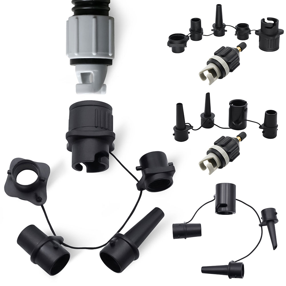 Adaptador de válvula de ar com bicos, conector de bomba de válvula de ar, cabeça de conversão para barco inflável, cama de remo