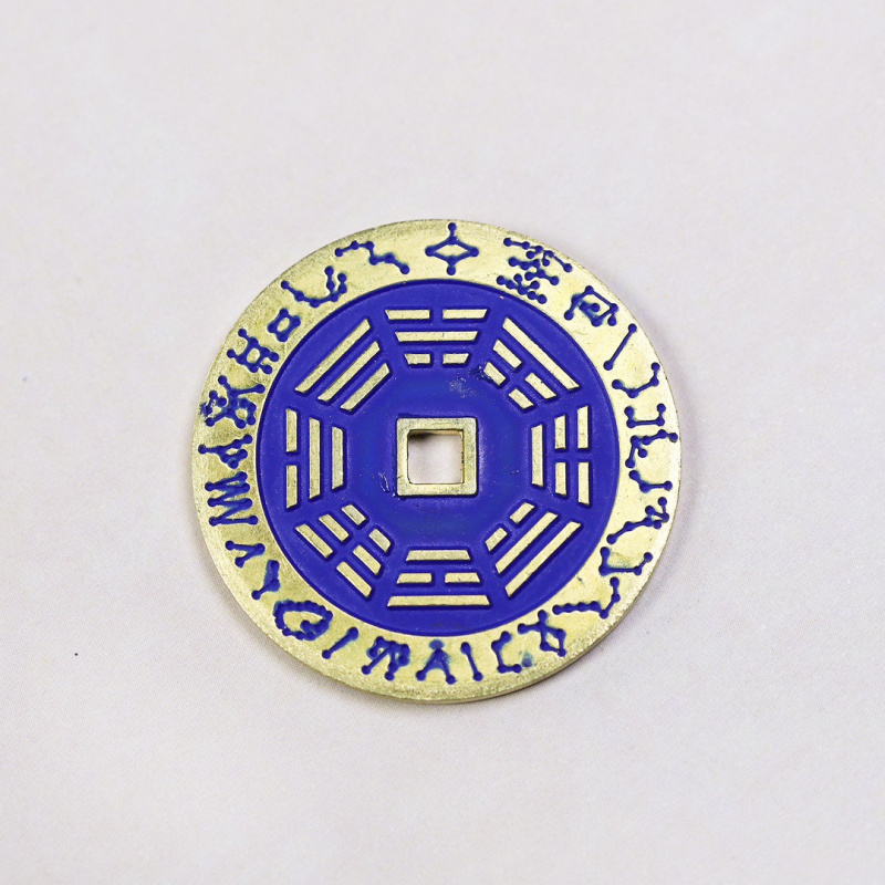 Antigo cobre puro dragão peixe requintadamente esculpido montanha fantasma dinheiro moeda de cobre bagua dinheiro pressionando vitória dinheiro squ