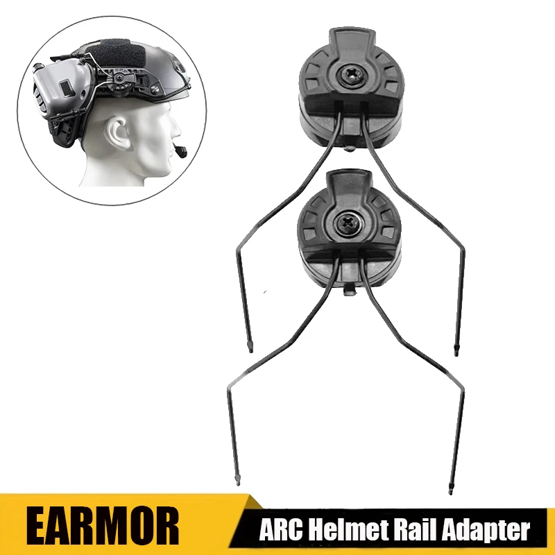 Earmor tático fone de ouvido montar capacete ferroviário adaptador tático fone de ouvido para arco ferroviário adaptador capacete acessórios