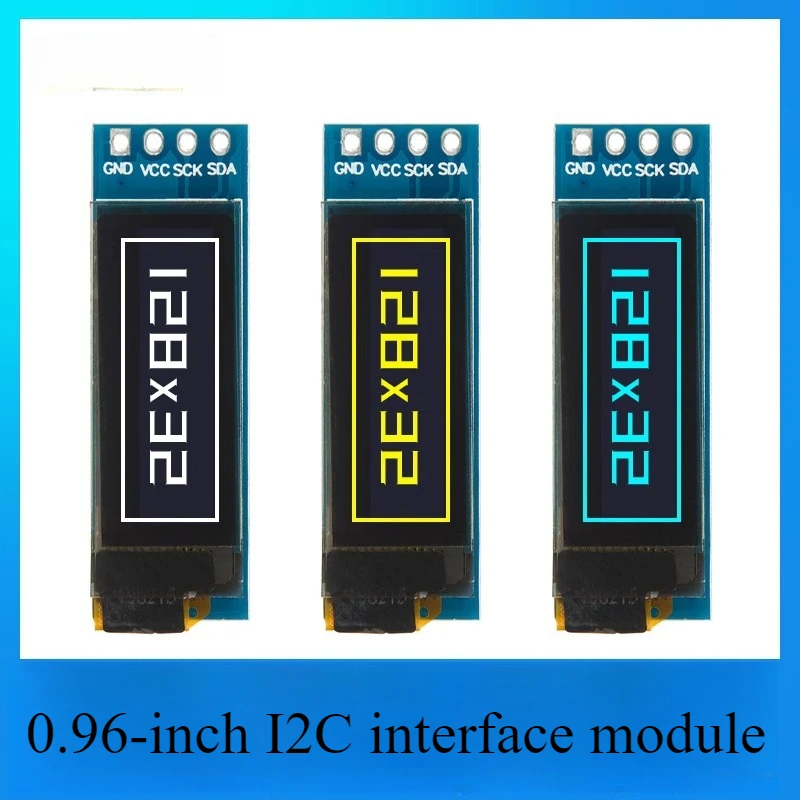 Módulo de exibição OLED de 0,91 polegadas 128*32 SSD1306 Tela vertical - Interface I2C de 4 pinos para Arduino/sistemas integrados para casa inteligente de lote