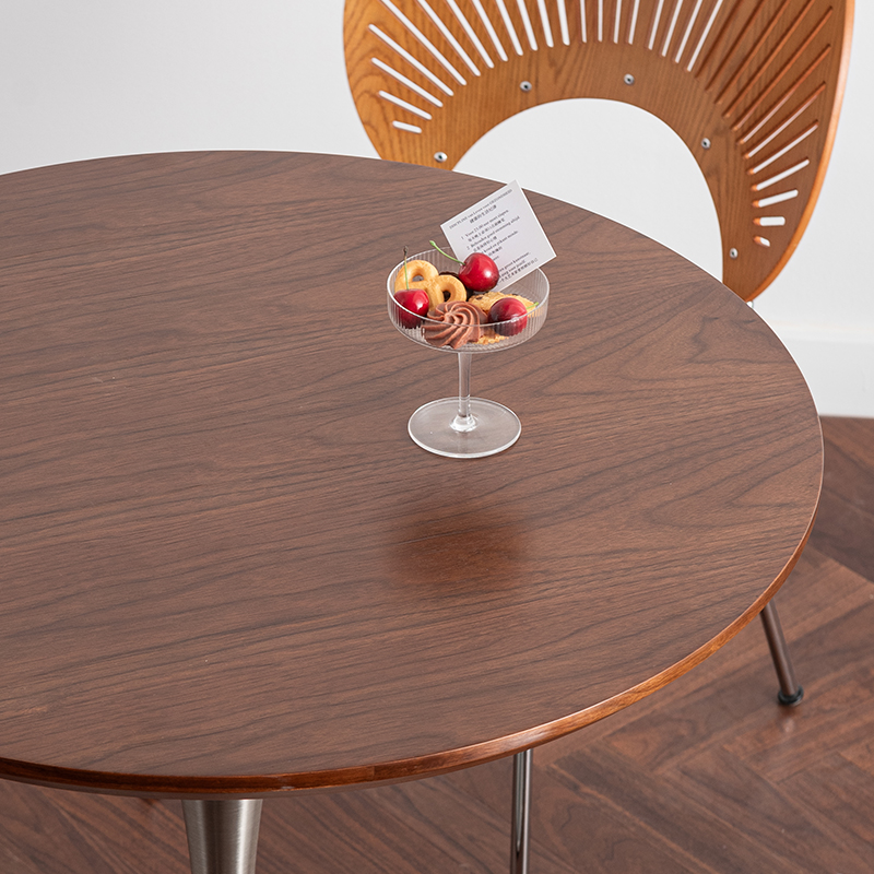 Round  Household Tulip Dining  Stainless Steel Commercial Cafe Dining  Balcony Negotiation Small Round  table