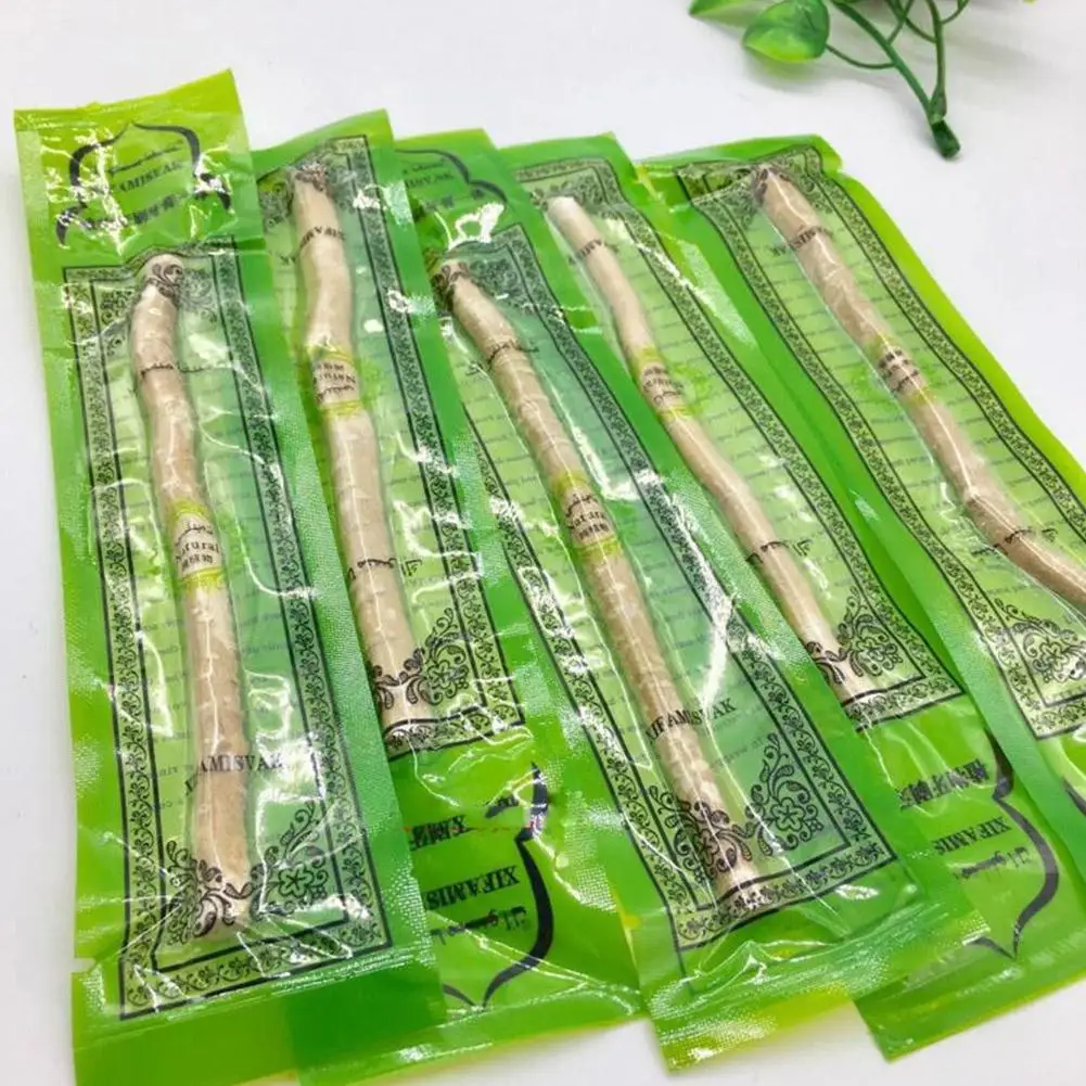 1 paquete de cepillo de dientes Natural portátil Miswak Siwak Misvak Miswaak dientes tradicional Arak blanqueador de viaje cepillo de dientes Manual