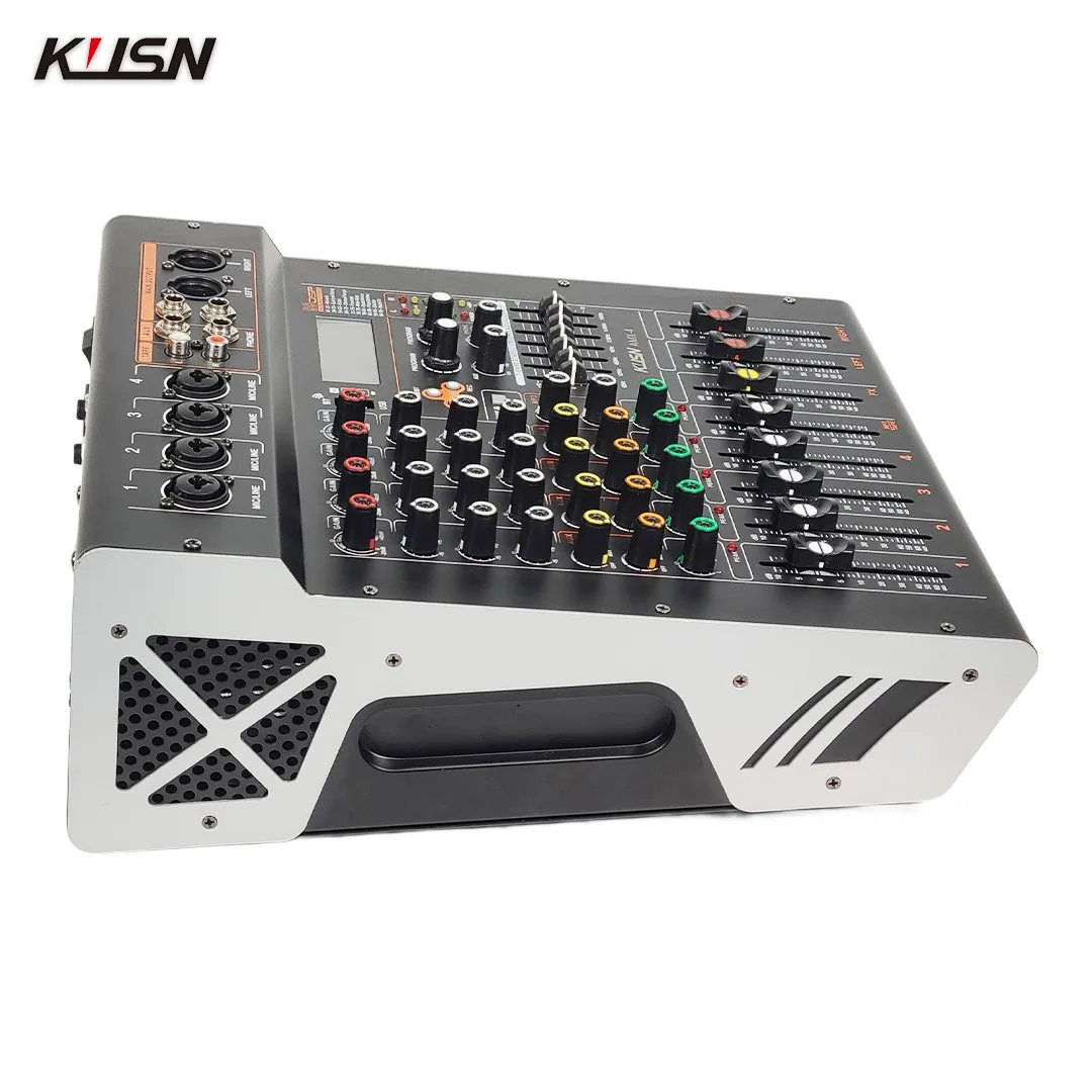4 Channel 250W X2 Amplifier Mixer 99 DSP Digital Professional Powered Audio Mixing Music Console Sound Mixer With Bluetooth USB