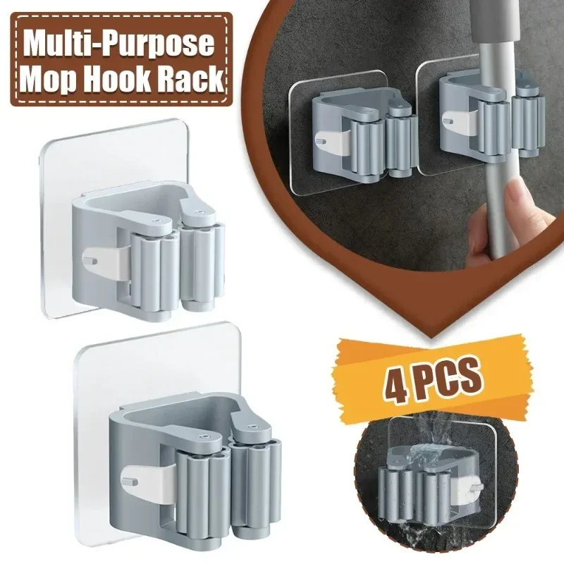 10PCS 벽 마운트 걸레 주최자 홀더 벽 마운트 방수 걸레 스토리지 랙 빗자루 걸이 후크 가정용 도구