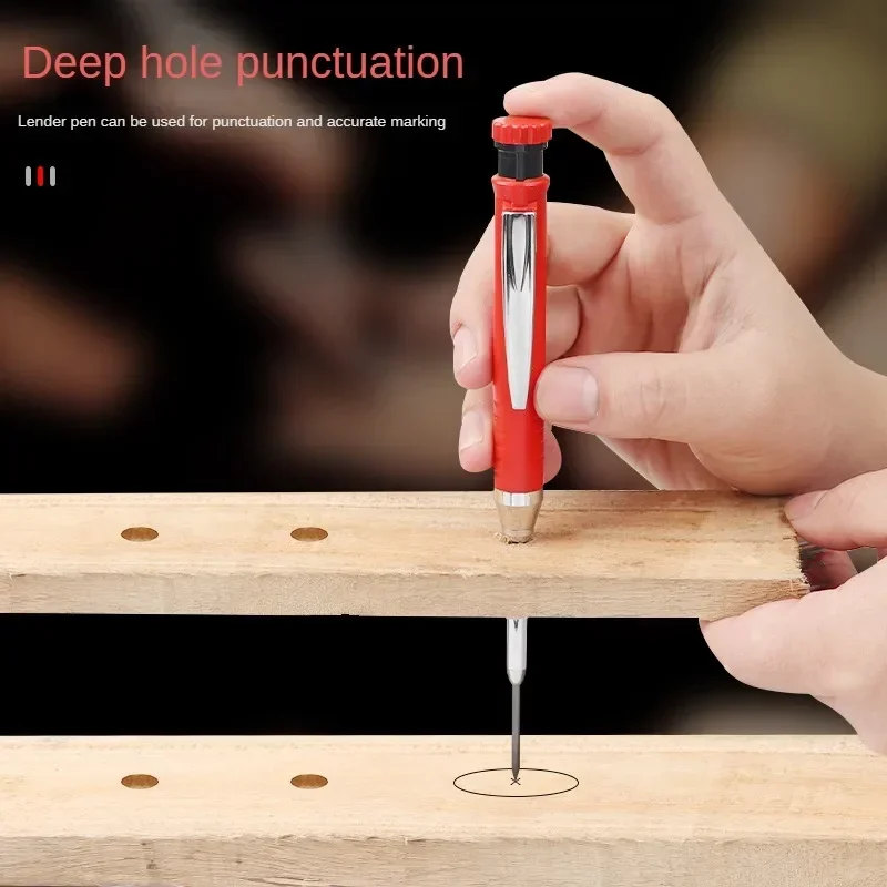 Lápices de construcción para hacer agujeros profundos de carpintero sólido de 2,8mm con sacapuntas incorporado para herramienta de arquitecto de dibujo de carpintería