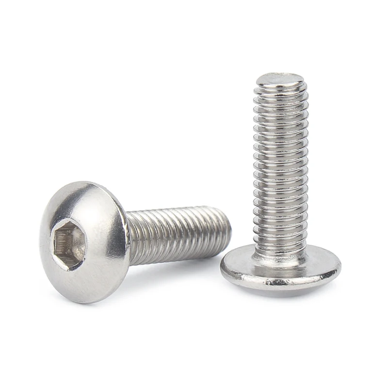M2 M2.5 M3 M4 M5 M6 M8 M10 304 tornillos de cabeza hueca hexagonal de acero inoxidable cabeza de seta tornillos de cabeza de botón hexagonal