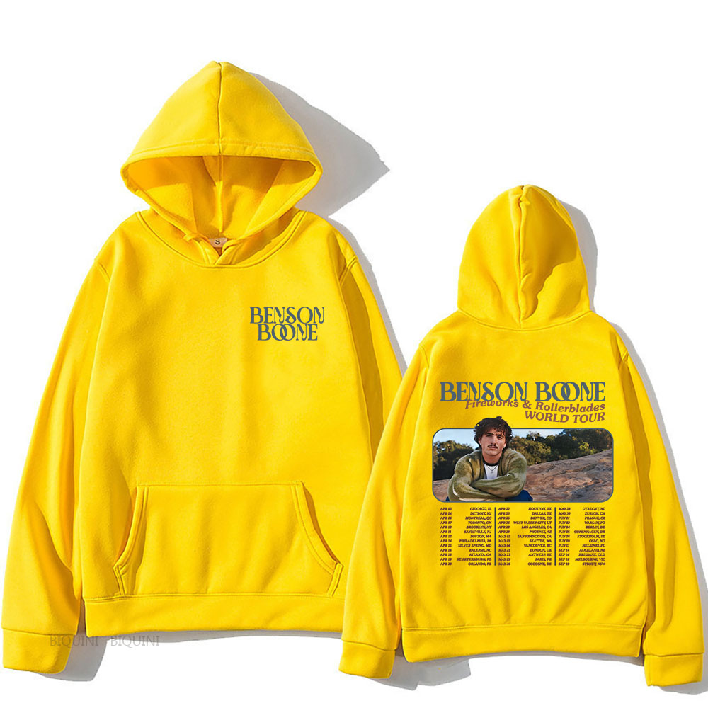 Benson Boone sudaderas con capucha fuegos artificiales y Rollerblades World Tour sudaderas para fanáticos ropa de manga larga para hombres ropa de calle Tops estampados