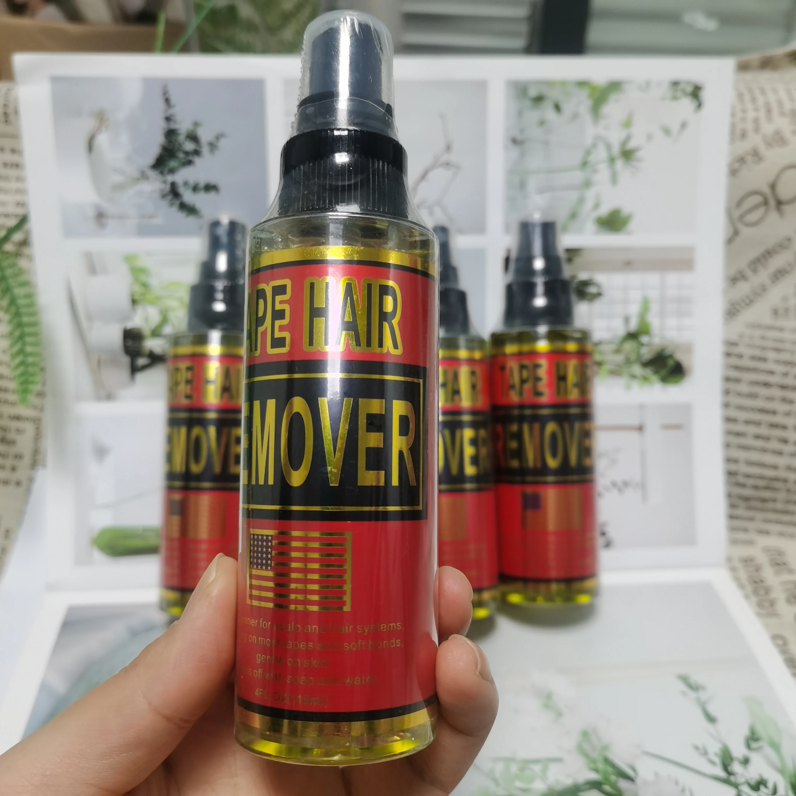 Dispositivo di rimozione colla per pizzo 4 Oz 118ml Nastro per rimozione estensioni Nastro spray per rimozione colla per parrucca Solvente adesivo