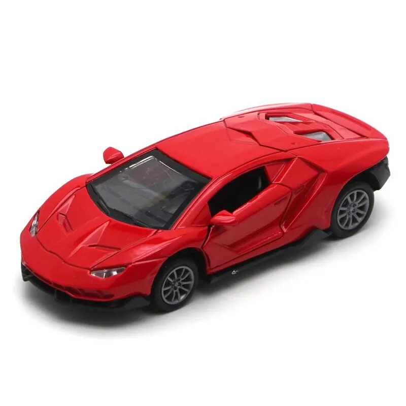 Pull-Back-Action aus Metall im Maßstab $time fährt Auto vorwärts Auto Modell Spielzeug für Geschenk/Kinder (rot)