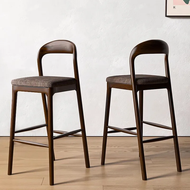 Wood With Back Bar Stools Balcony Modern Design Minimalist Office Barstools Relaxing Gaming Chaise De Bar Lounge Suite Furniture