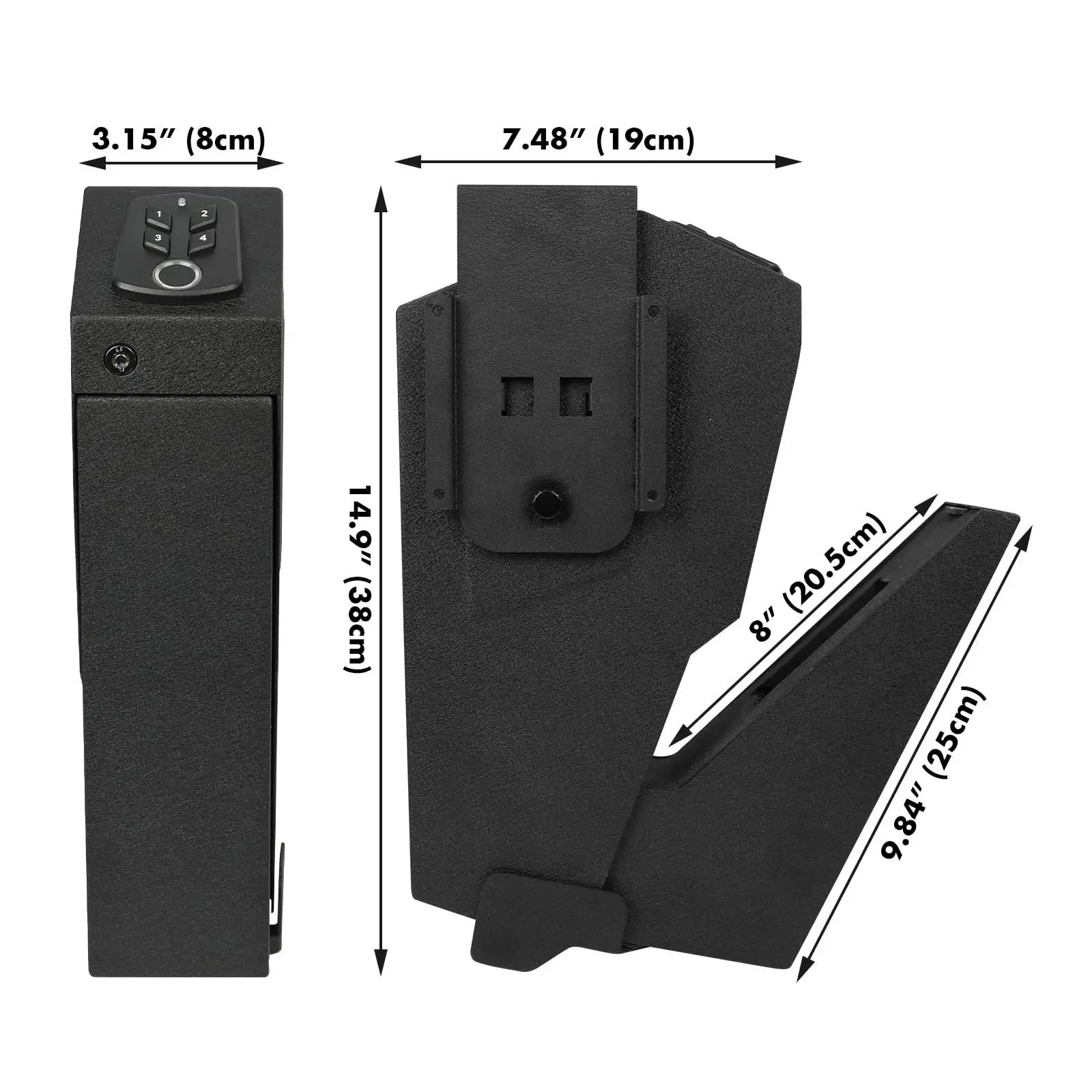 ปืนพกไบโอเมตริกซ์ปลอดภัย, Quick Access Handgun Safe Lock Box สําหรับ Home ลายนิ้วมือปืนมือปลอดภัย Biometric/ปุ่มกด/Key โหมดเงียบ