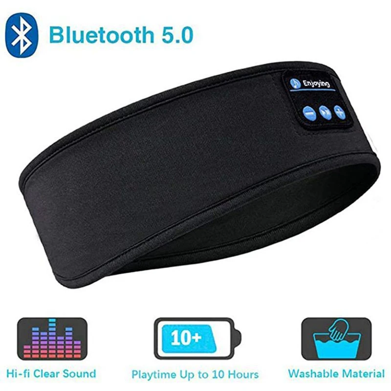 Auriculares inalámbricos Bluetooth originales, diadema deportiva para dormir, auriculares 5,0, máscara para ojos, auriculares inalámbricos Bluetooth