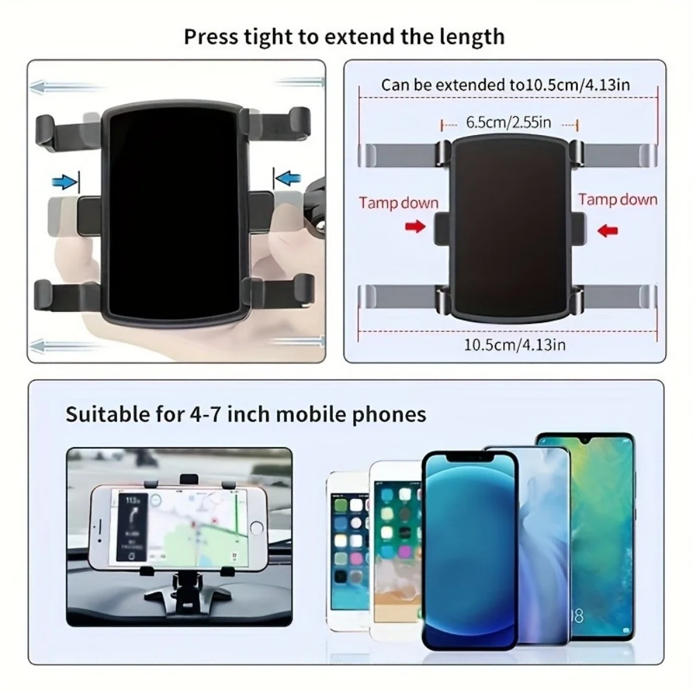 Soporte para móvil de coche, soporte Universal para teléfono para salpicadero, soporte de montaje con Clip fácil, soporte para teléfono móvil para navegación GPS, soporte colgante