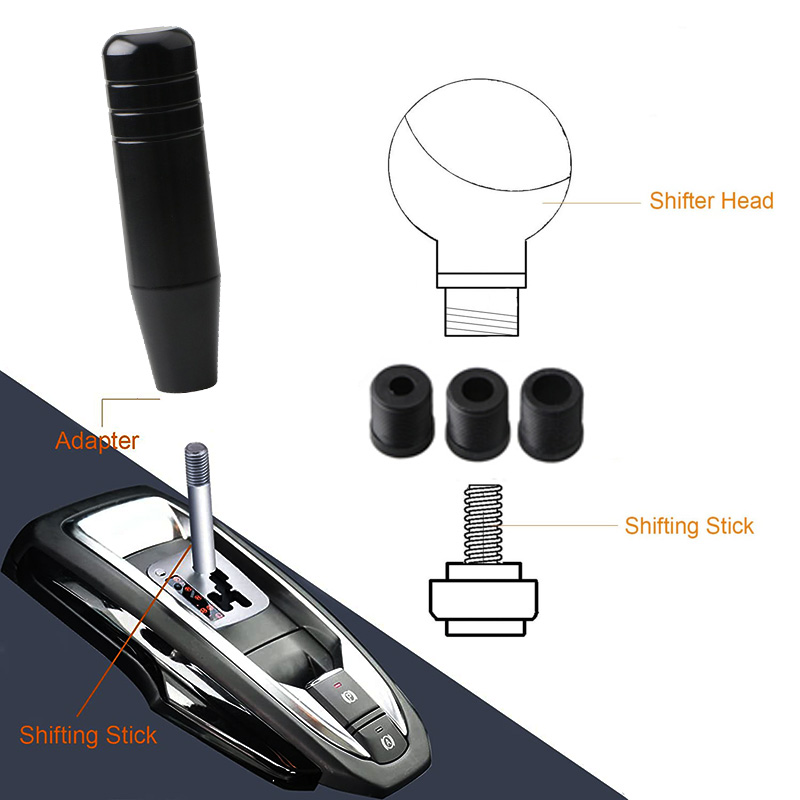 ユニバーサル自動 13 センチメートル 18 センチメートル長さマニュアル車のギアシフトノブアルミギアシフトノブレーシングカーシフトギアノブと 3 アダプタ