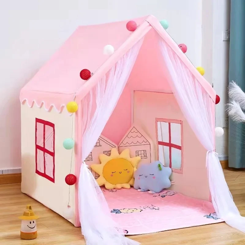 Casa da gioco portatile per bambini Tenda per bambini Tenda per tipi Tenda per bambini Rosa Blu Casa da gioco per bambini Casa da principessa giocattolo per interni ed esterni