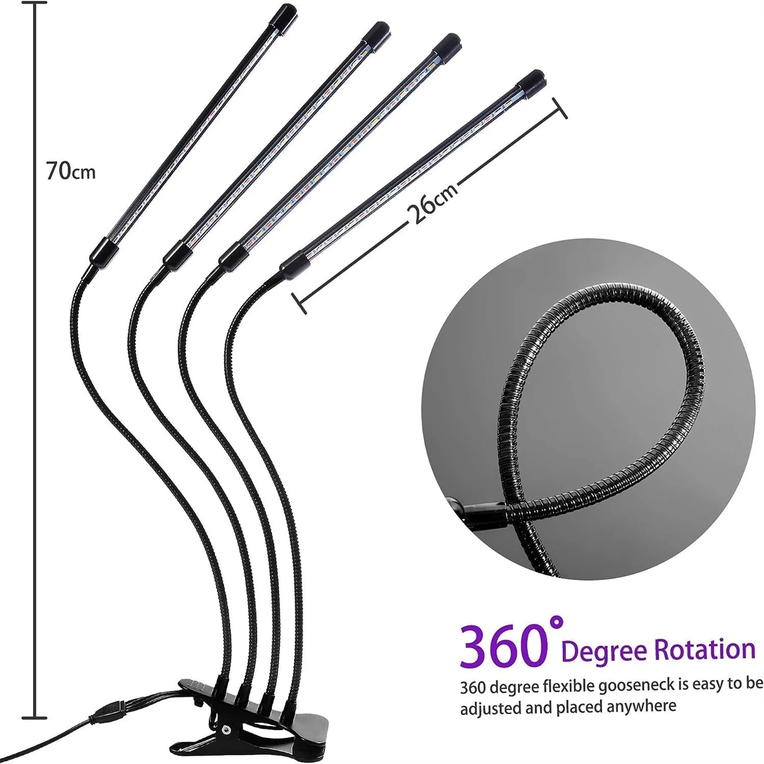 3 Colors LED USB Grow Light Phytolamp for Plants with Control Full Spectrum Fitolamp Lights Home Flower Seedling Clip Phyto Lamp