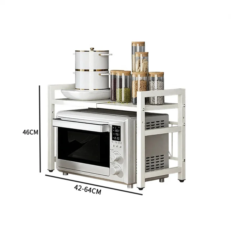 1pc Expandable Microwave Shelf Organizer, Moisture and Rust Proof Tableware Storage Rack for Countertop