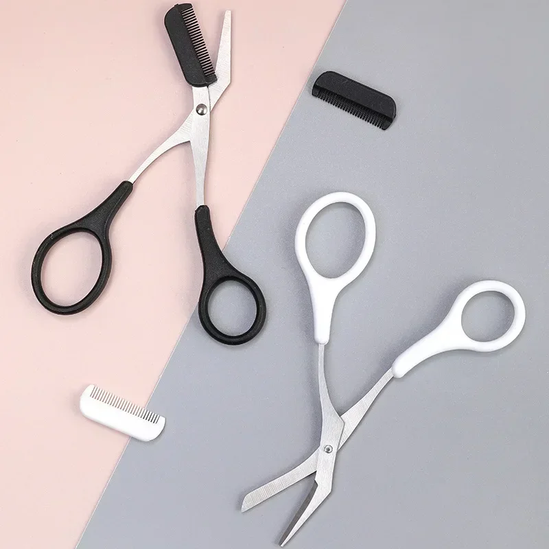 Wenkbrauwschaar met kam Ontharing Scheerapparaat Wenkbrauwen Vormgeven Make-up Tool Karsyngirl 1 Stuks Veilige Wenkbrauwtrimmer Roestvrij staal
