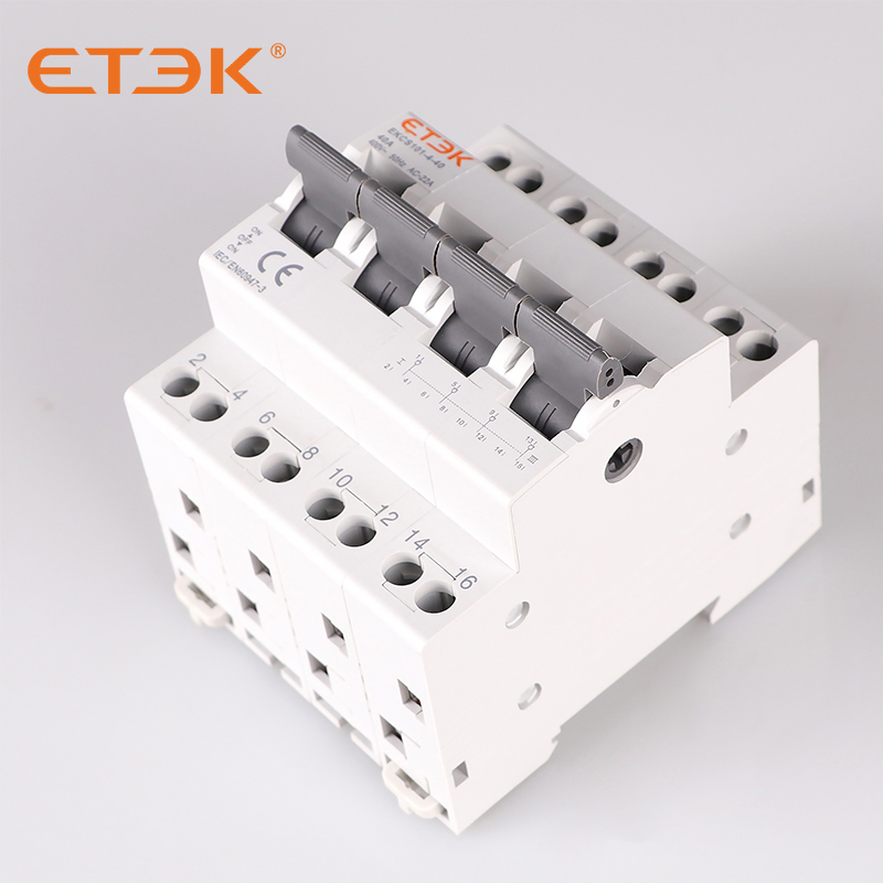 ETEK MTS Dual Power Ручной резервный переключатель Модульный переключатель на DIN-рейку Блокировочный автоматический выключатель 1P 2P 4P EKCS101